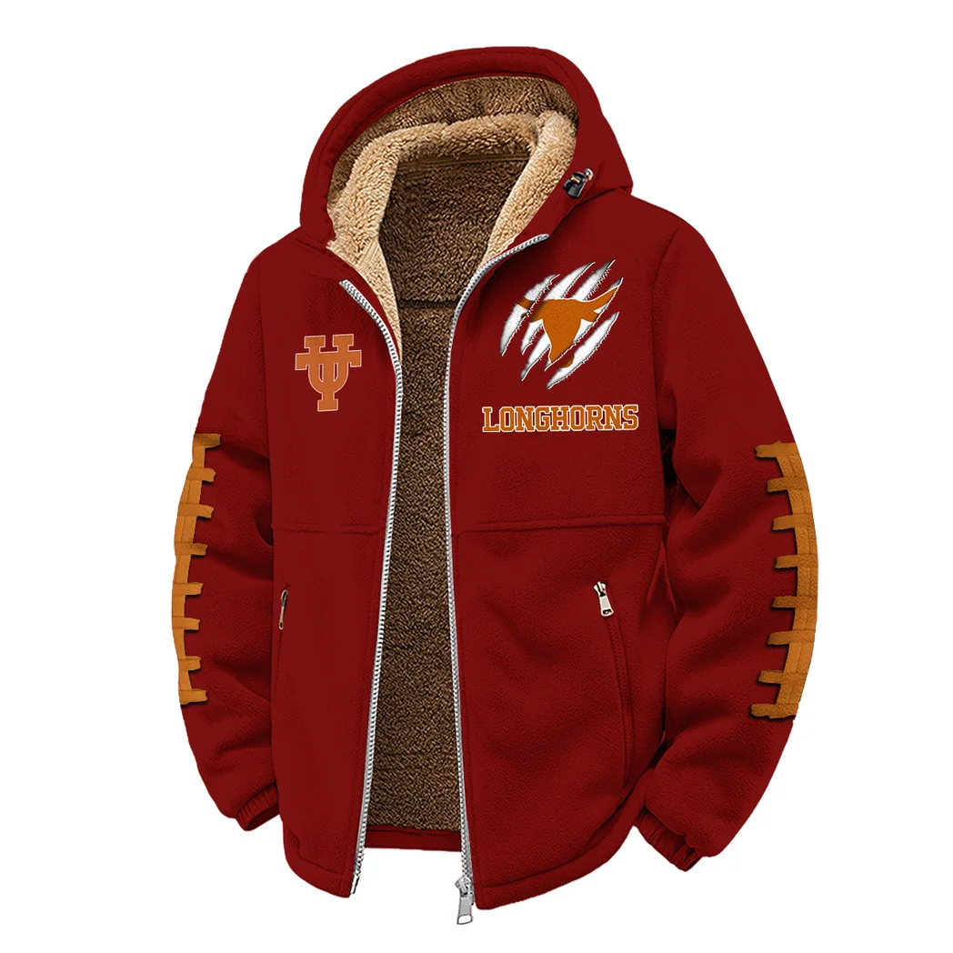 The Longhorn Power Winter Fleece Jacket, Essential Winter Warmth HVN1445TL - Wine - Image 2