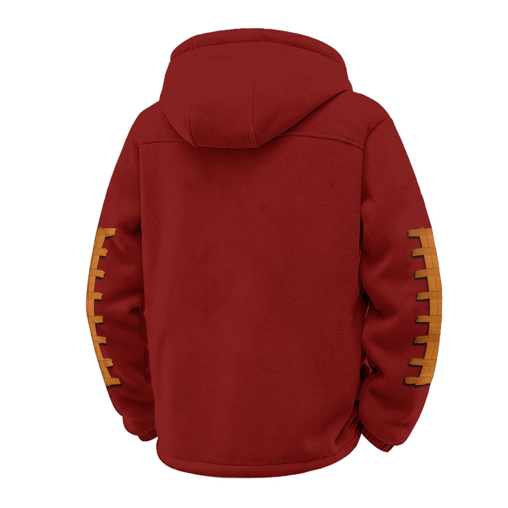 The Longhorn Power Winter Fleece Jacket, Essential Winter Warmth HVN1445TL - Wine - Image 3