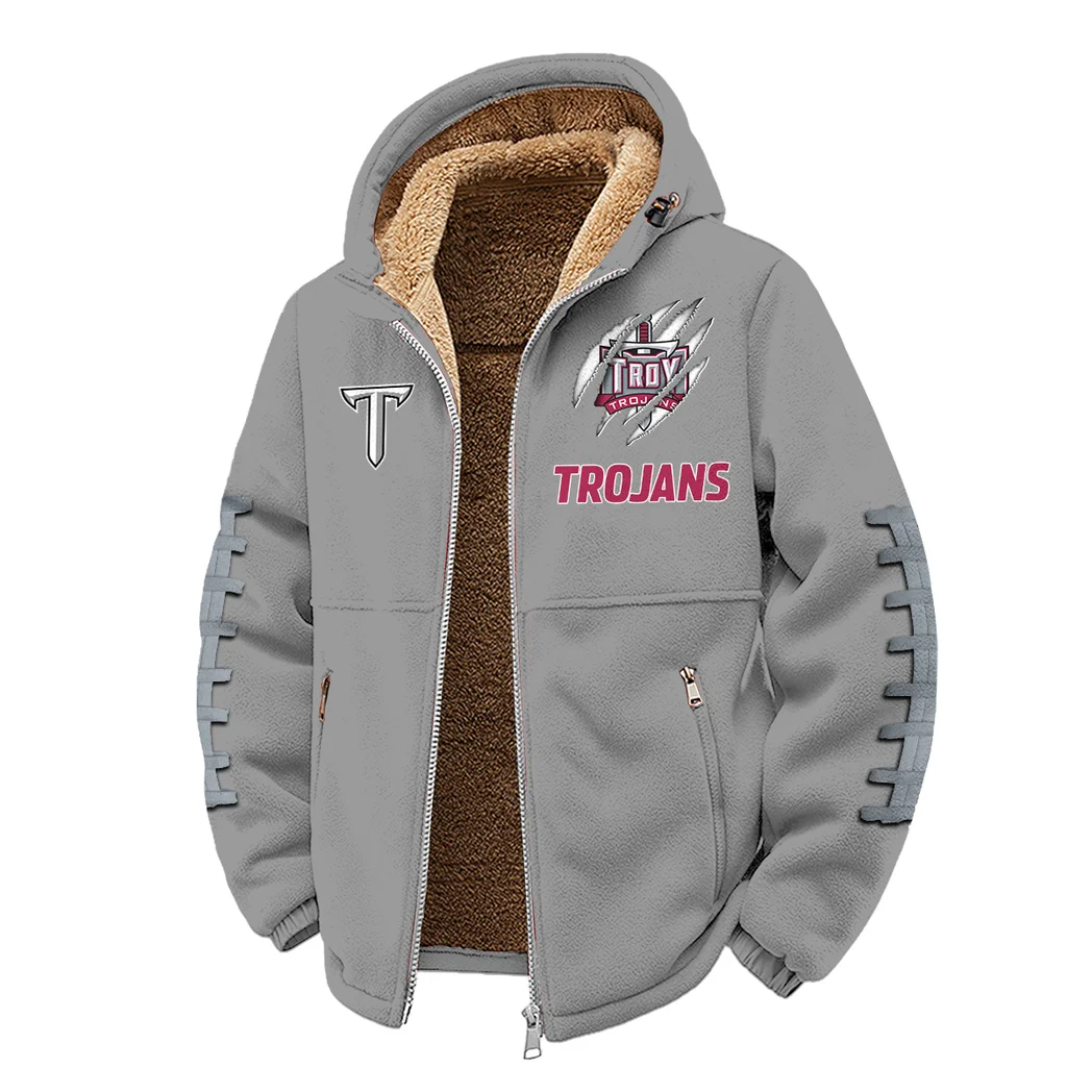 The Trojan Power Winter Fleece Jacket, Heavy-Duty Cold Fleece HVN1445TT - Grey - Image 2