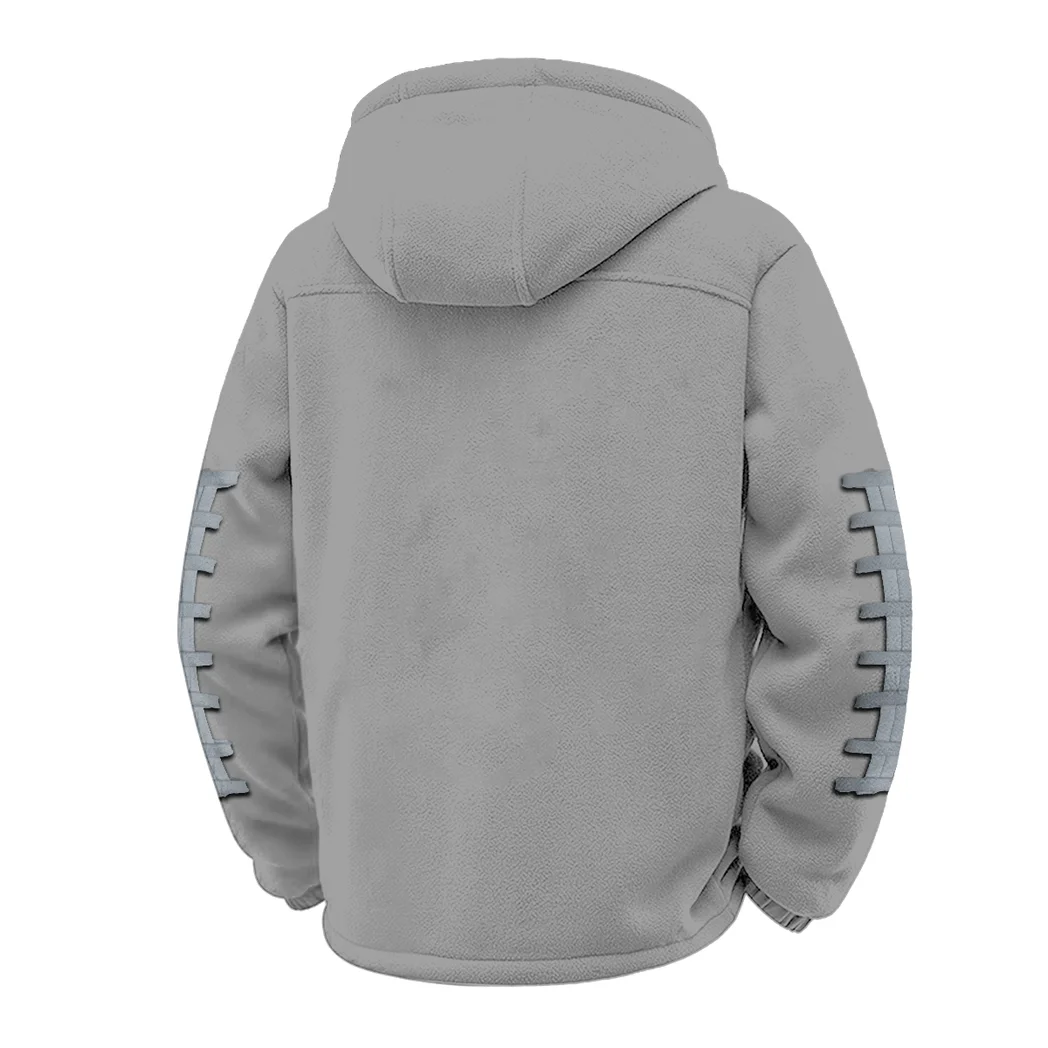 The Trojan Power Winter Fleece Jacket, Heavy-Duty Cold Fleece HVN1445TT - Grey - Image 3
