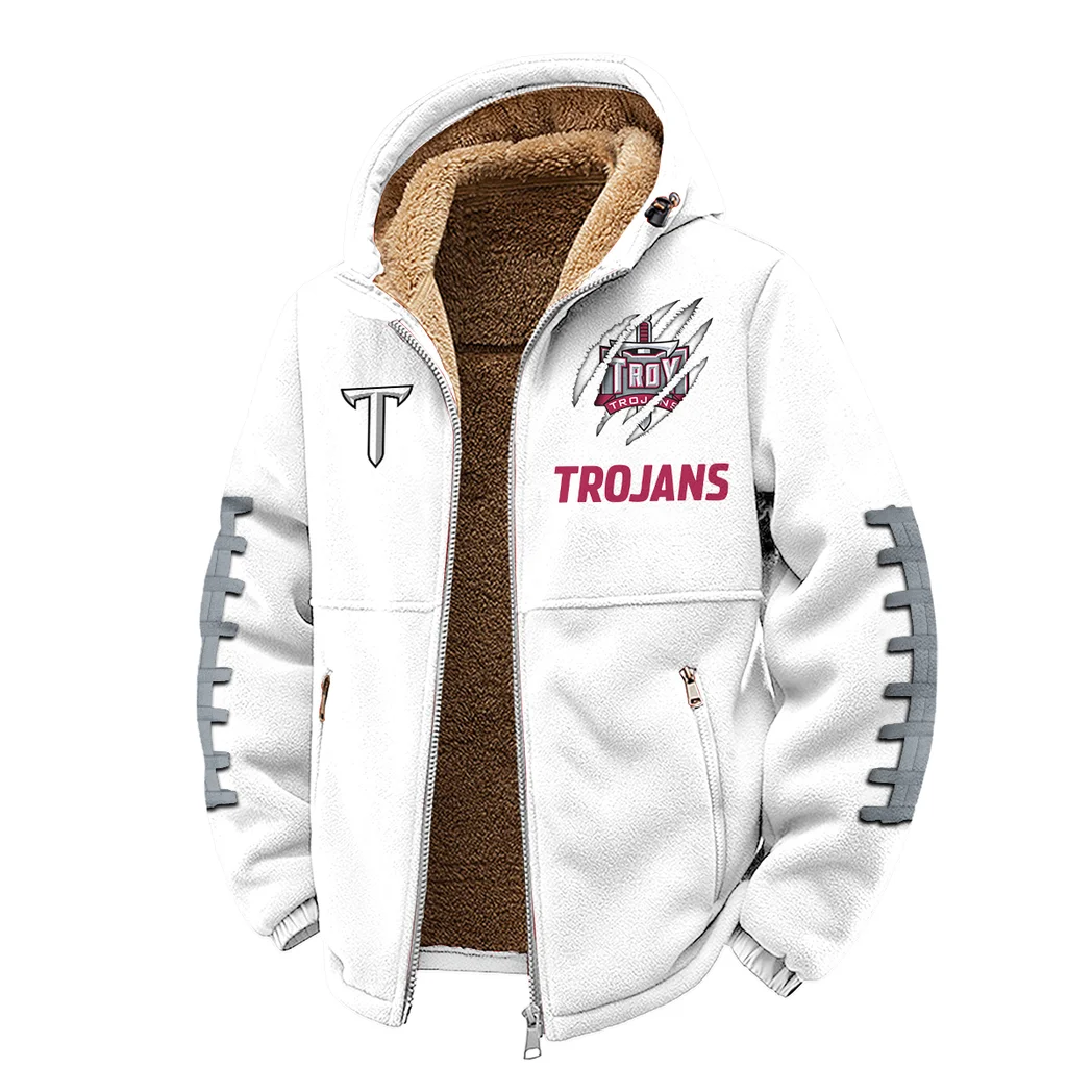 The Trojan Power Winter Fleece Jacket, Heavy-Duty Cold Fleece HVN1445TT - White - Image 2