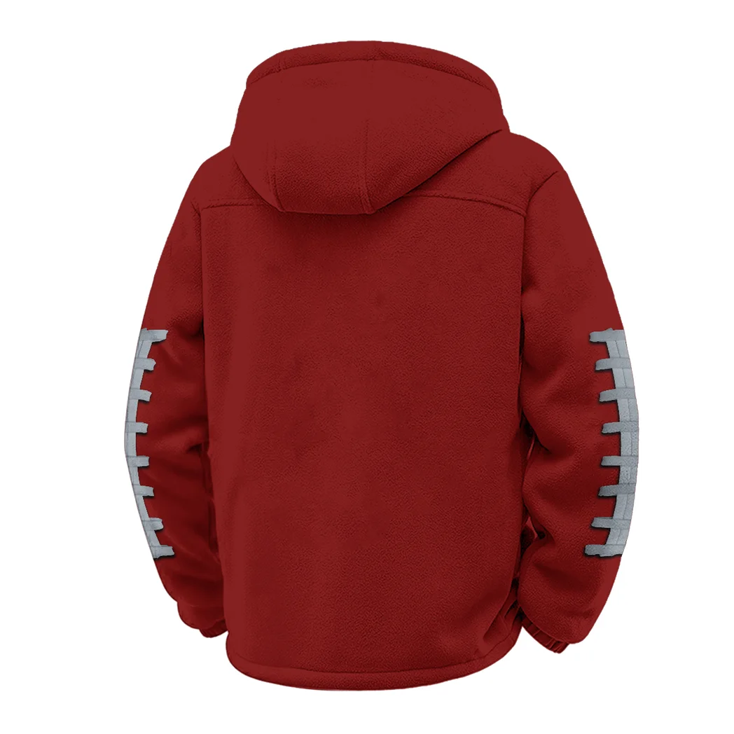 The Trojan Power Winter Fleece Jacket, Heavy-Duty Cold Fleece HVN1445TT - Wine - Image 3