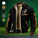 Orange and White Fleece-Lined Hooded Jacket, Elite Athlete Winter Jacket HVN1445TV - Black