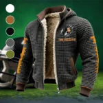 Orange and White Fleece-Lined Hooded Jacket, Elite Athlete Winter Jacket HVN1445TV - Grey