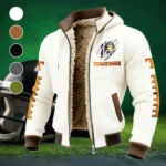 Orange and White Fleece-Lined Hooded Jacket, Elite Athlete Winter Jacket HVN1445TV - White