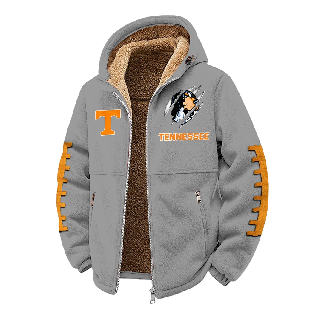 Orange and White Winter Fleece Jacket, Dynamic Winter Training Top HVN1445TV - Grey - Image 2