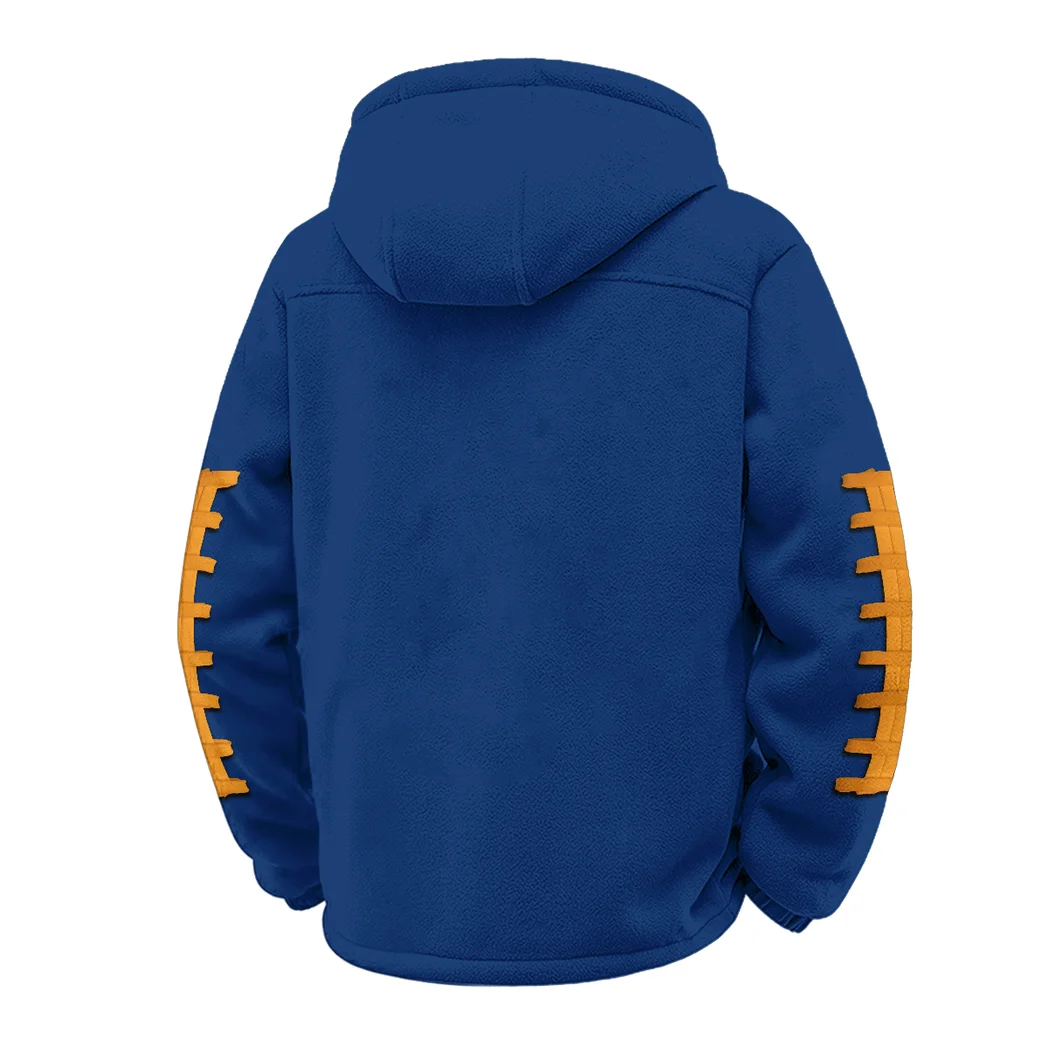 Orange and White Winter Fleece Jacket, Dynamic Winter Training Top HVN1445TV - Navy - Image 3