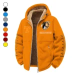 Orange and White Winter Fleece Jacket, Dynamic Winter Training Top HVN1445TV - Orange
