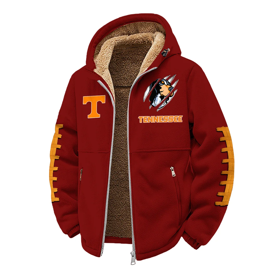 Orange and White Winter Fleece Jacket, Dynamic Winter Training Top HVN1445TV - Wine - Image 2