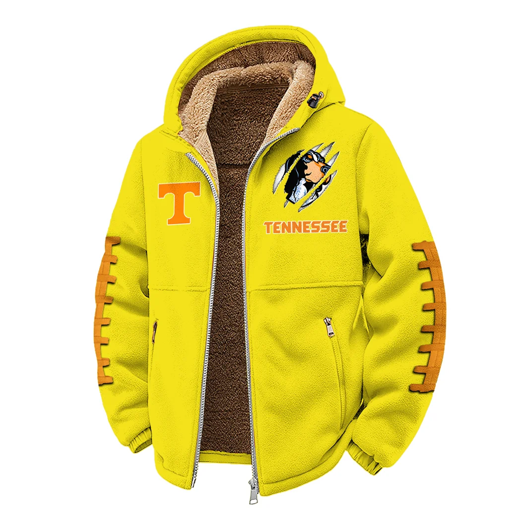 Orange and White Winter Fleece Jacket, Dynamic Winter Training Top HVN1445TV - Yellow - Image 2
