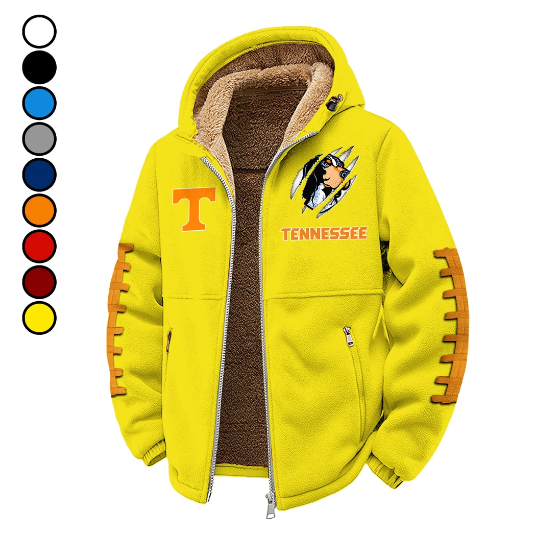 Orange and White Winter Fleece Jacket, Dynamic Winter Training Top HVN1445TV - Yellow