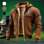 The UConn Power Fleece-Lined Hooded Jacket, Wind-Blocker Insulated Hoody HVN1445UC - brown