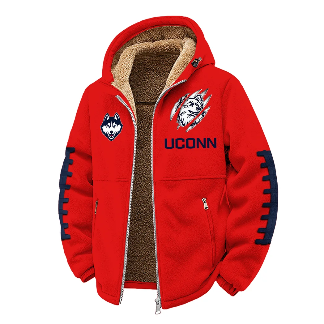 The UConn Power Winter Fleece Jacket, Technical Mid-Layer Jacket HVN1445UC - red - Image 2