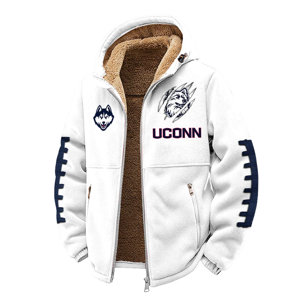 The UConn Power Winter Fleece Jacket, Technical Mid-Layer Jacket HVN1445UC - White - Image 2