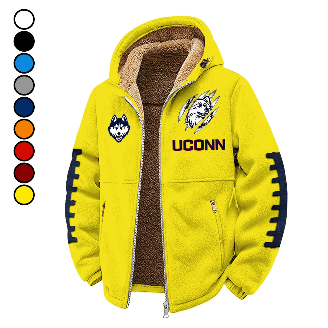 The UConn Power Winter Fleece Jacket, Technical Mid-Layer Jacket HVN1445UC - Yellow