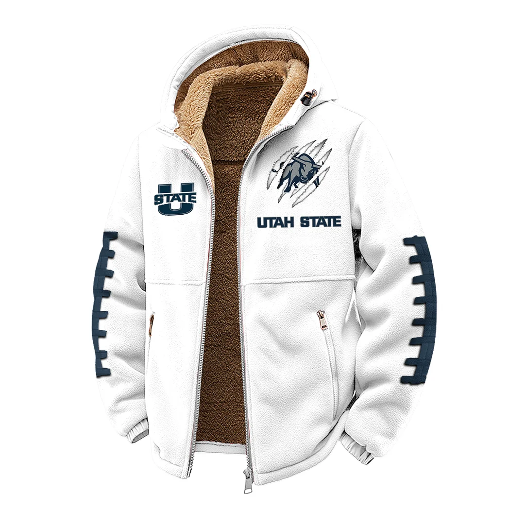 The Utah State Ambush Winter Fleece Jacket, Cold Weather Hiking Fleece HVN1445US - White - Image 2