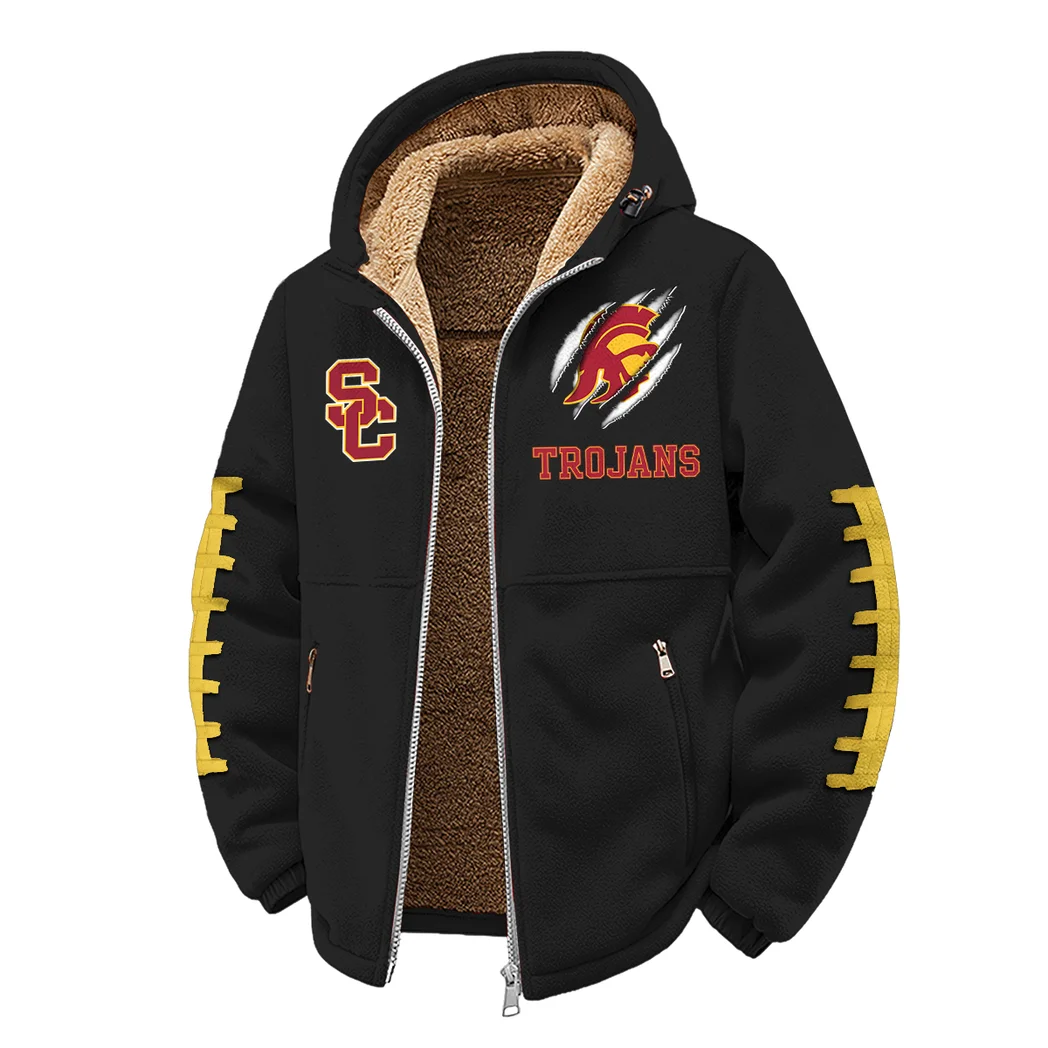 USC Winter Fleece Jacket, Cross-Training Thermal Zip HVN1445US - Black - Image 2
