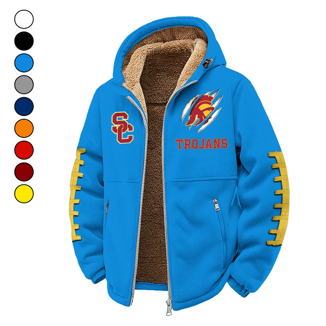 USC Winter Fleece Jacket, Cross-Training Thermal Zip HVN1445US - cyan
