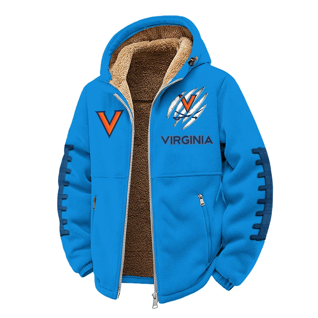 The Virginia Pride Winter Fleece Jacket, Heavyweight Plush Fleece HVN1445VI - cyan - Image 2