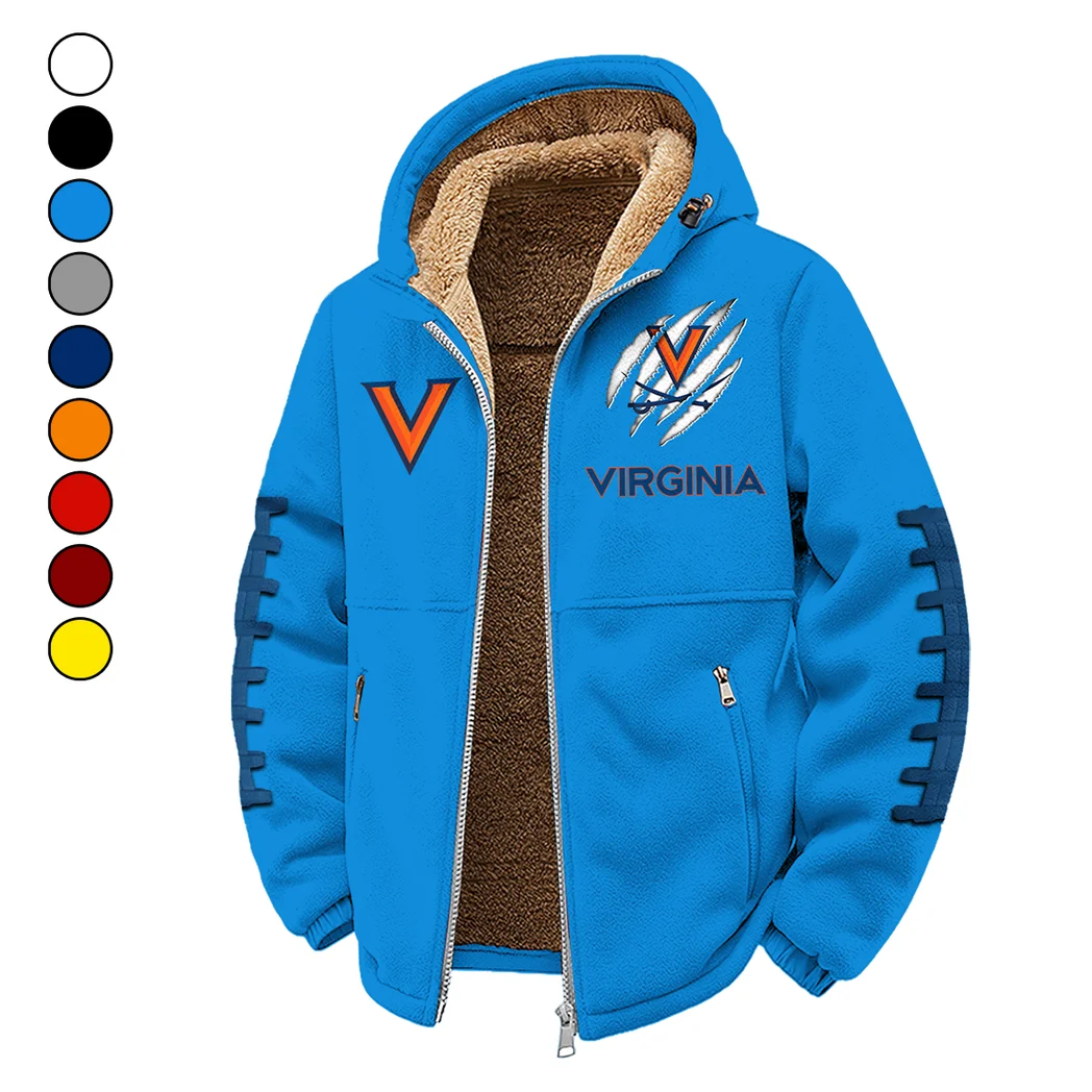 The Virginia Pride Winter Fleece Jacket, Heavyweight Plush Fleece HVN1445VI - cyan