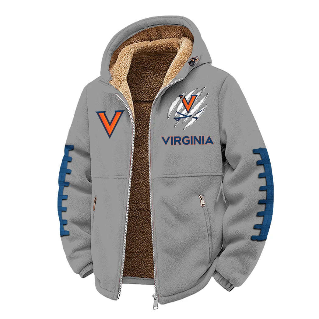 The Virginia Pride Winter Fleece Jacket, Heavyweight Plush Fleece HVN1445VI - Grey - Image 2