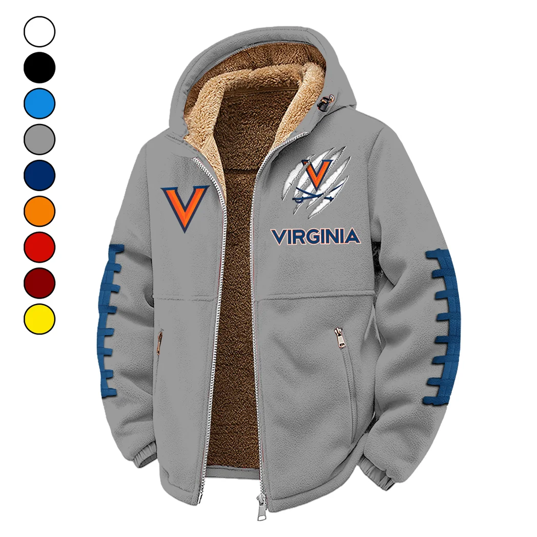 The Virginia Pride Winter Fleece Jacket, Heavyweight Plush Fleece HVN1445VI - Grey