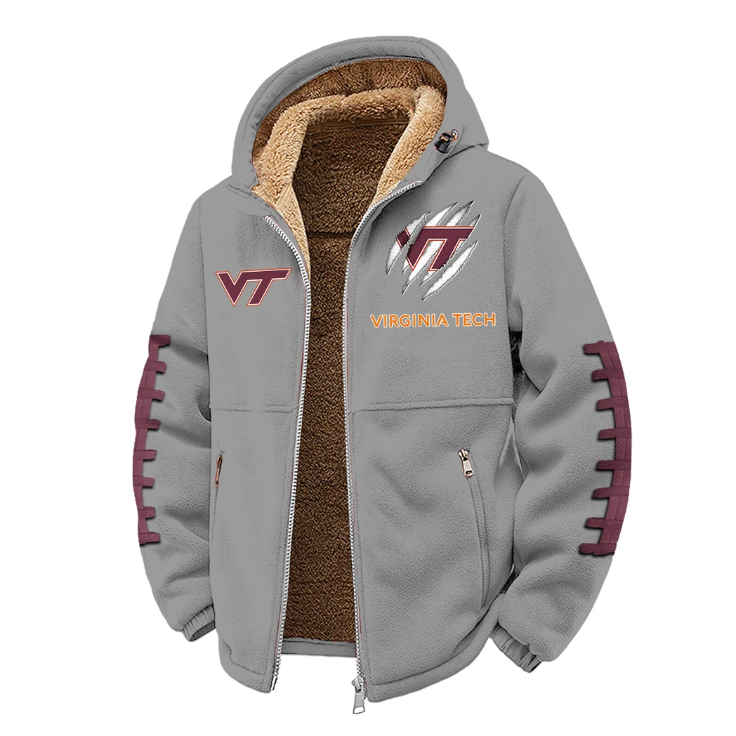 The Hokie Force Winter Fleece Jacket, Brushed Interior Winter Fleece HVN1445VT - Grey - Image 2