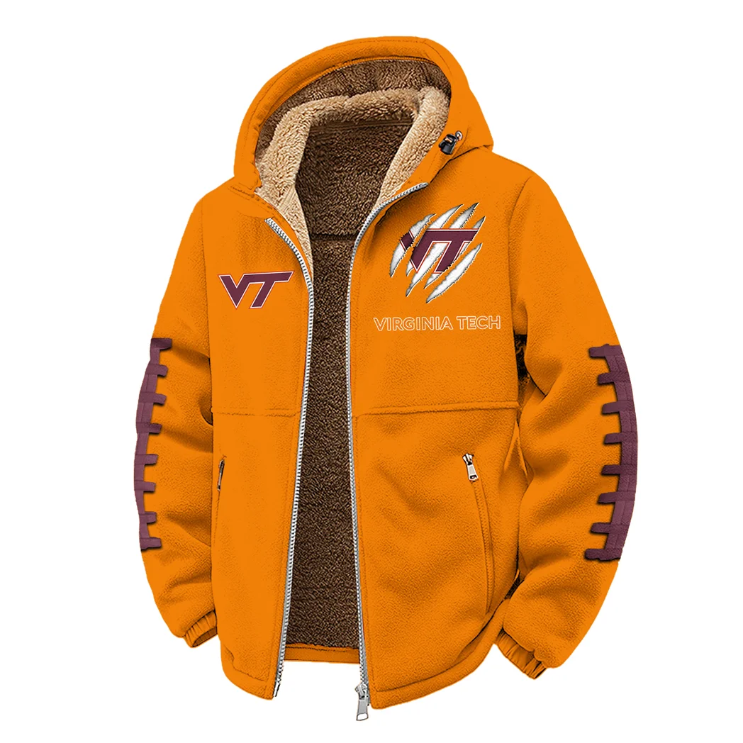 The Hokie Force Winter Fleece Jacket, Brushed Interior Winter Fleece HVN1445VT - Orange - Image 2