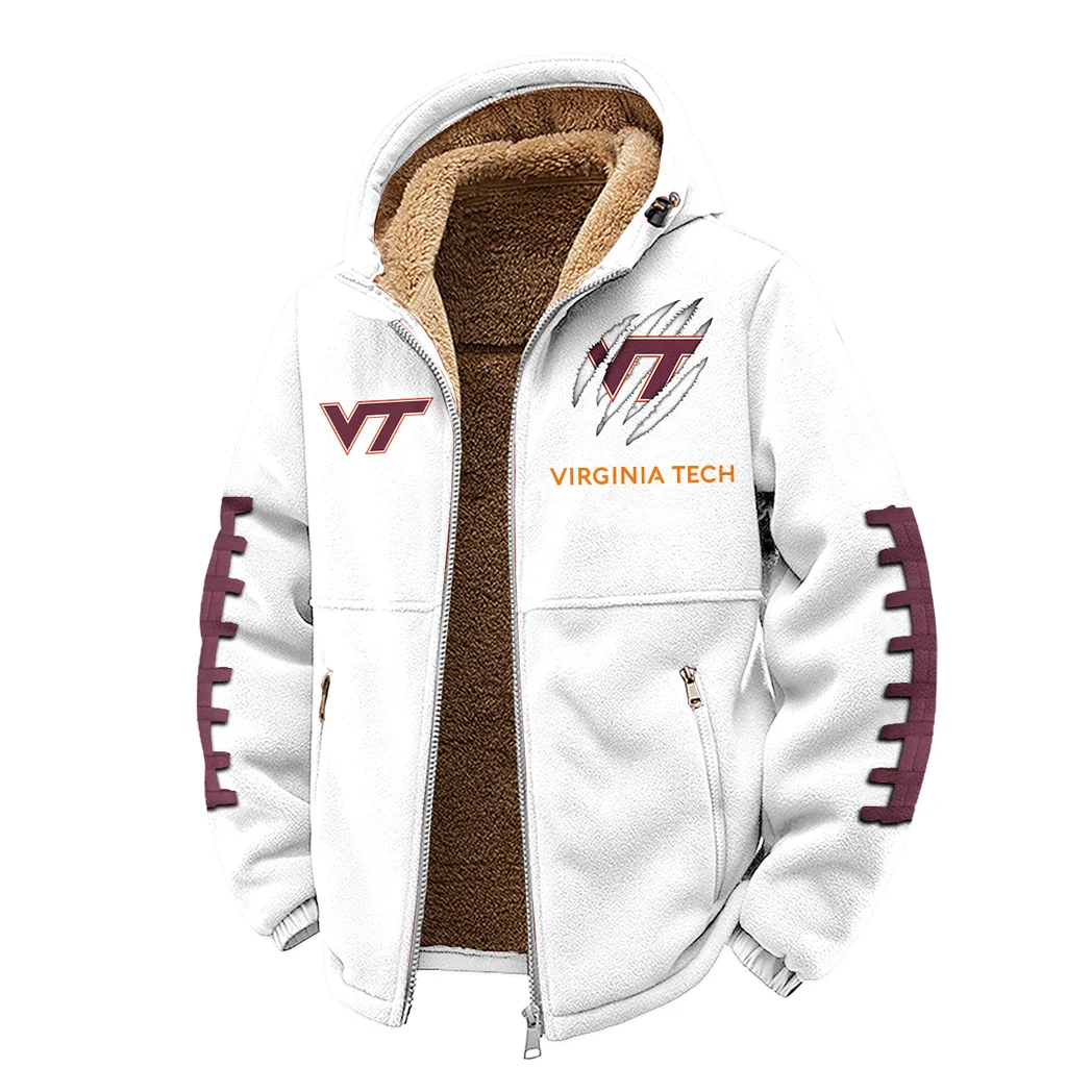 The Hokie Force Winter Fleece Jacket, Brushed Interior Winter Fleece HVN1445VT - White - Image 2