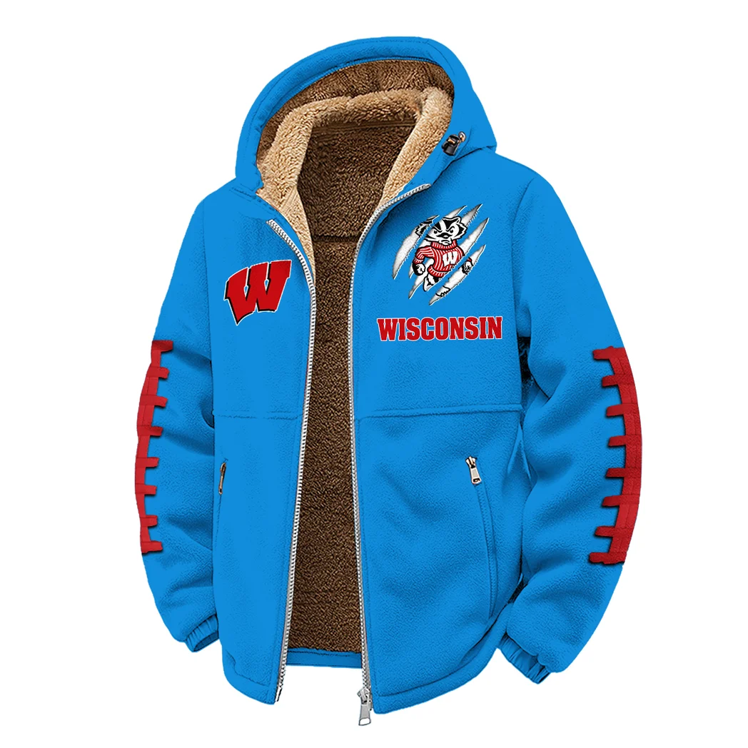 The Badgers Winter Fleece Jacket, Luxe Microfleece Pullover HVN1445WB - cyan - Image 2