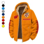 The Badgers Winter Fleece Jacket, Luxe Microfleece Pullover HVN1445WB - Orange
