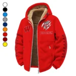 The Badgers Winter Fleece Jacket, Luxe Microfleece Pullover HVN1445WB - red