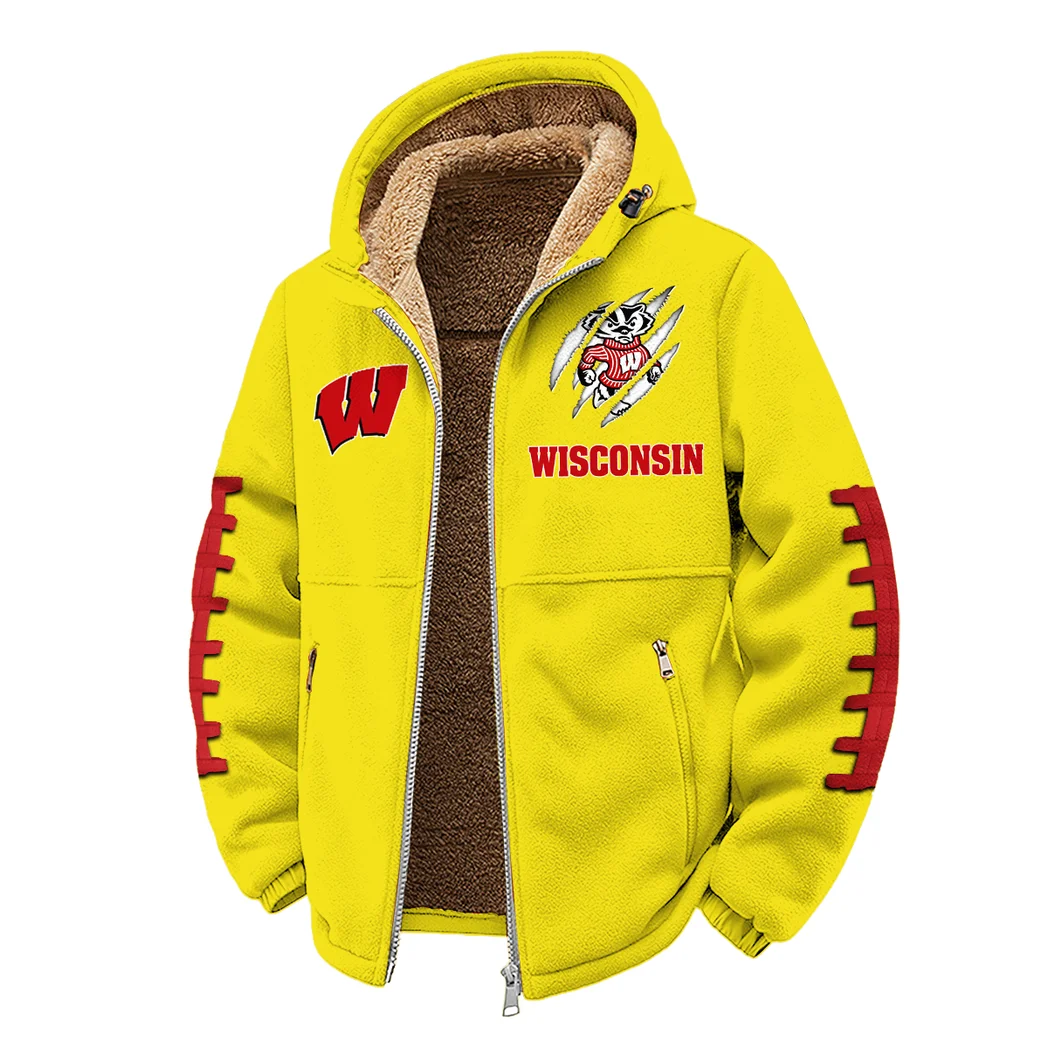 The Badgers Winter Fleece Jacket, Luxe Microfleece Pullover HVN1445WB - Yellow - Image 2