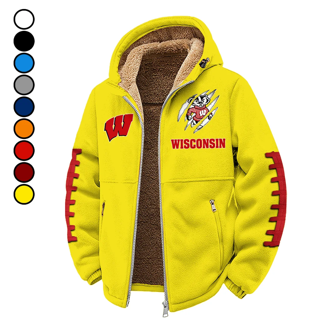 The Badgers Winter Fleece Jacket, Luxe Microfleece Pullover HVN1445WB - Yellow