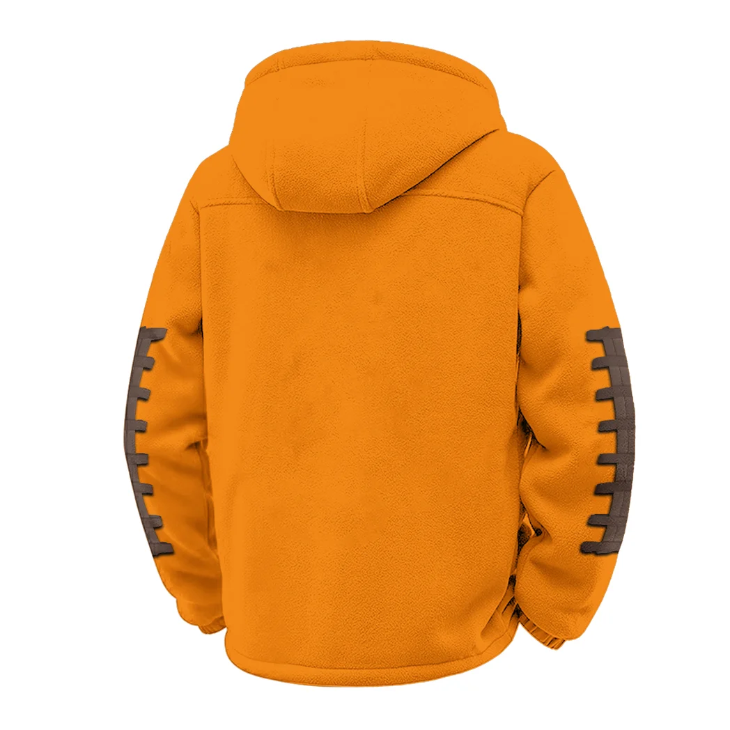 The Wyoming Power Winter Fleece Jacket, Anti-Pill Thermal Fleece HVN1445WC - Orange - Image 3