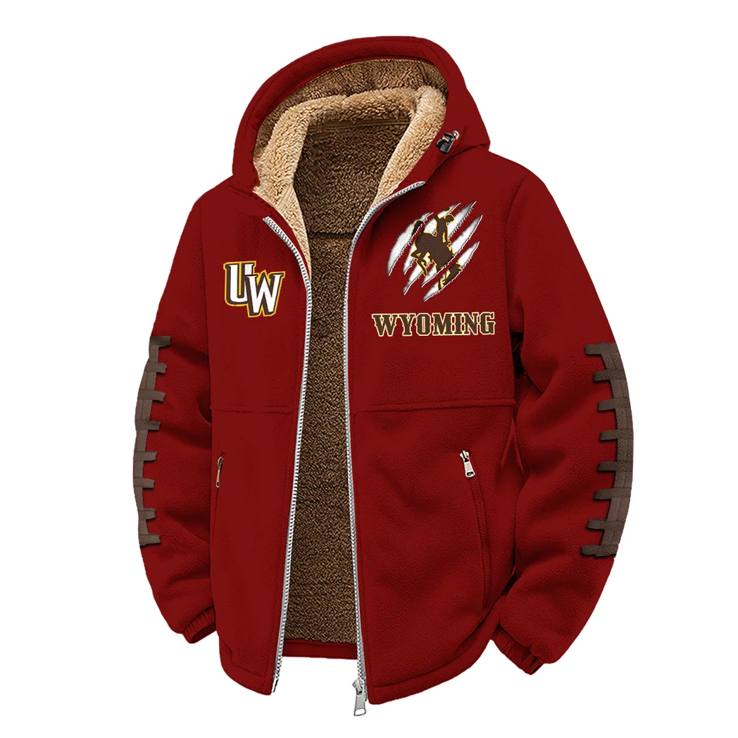 The Wyoming Power Winter Fleece Jacket, Anti-Pill Thermal Fleece HVN1445WC - Wine - Image 2