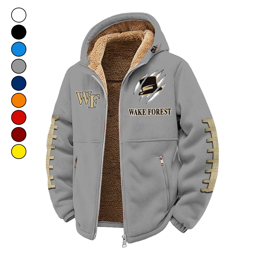 Old Gold and Black Winter Fleece Jacket, Thermal Winter Fleece HVN1445WF - Grey