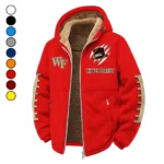 Old Gold and Black Winter Fleece Jacket, Thermal Winter Fleece HVN1445WF - red