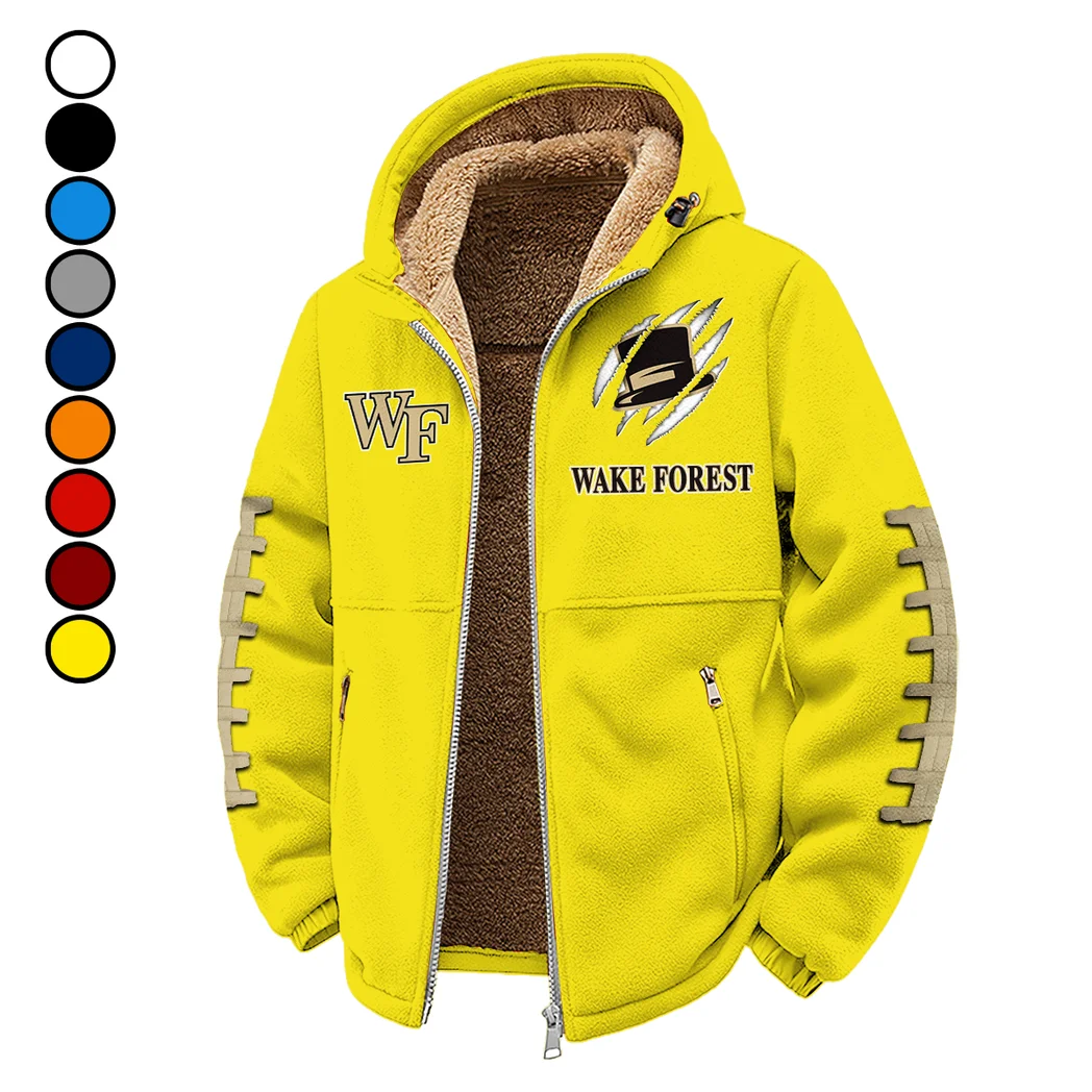 Old Gold and Black Winter Fleece Jacket, Thermal Winter Fleece HVN1445WF - Yellow