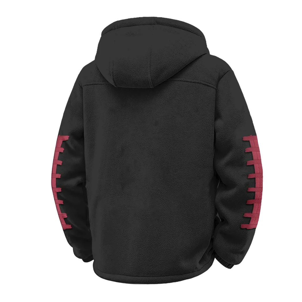 The WSU Elite Winter Fleece Jacket, Insulated Sport Hoody HVN1445WS - Black - Image 3