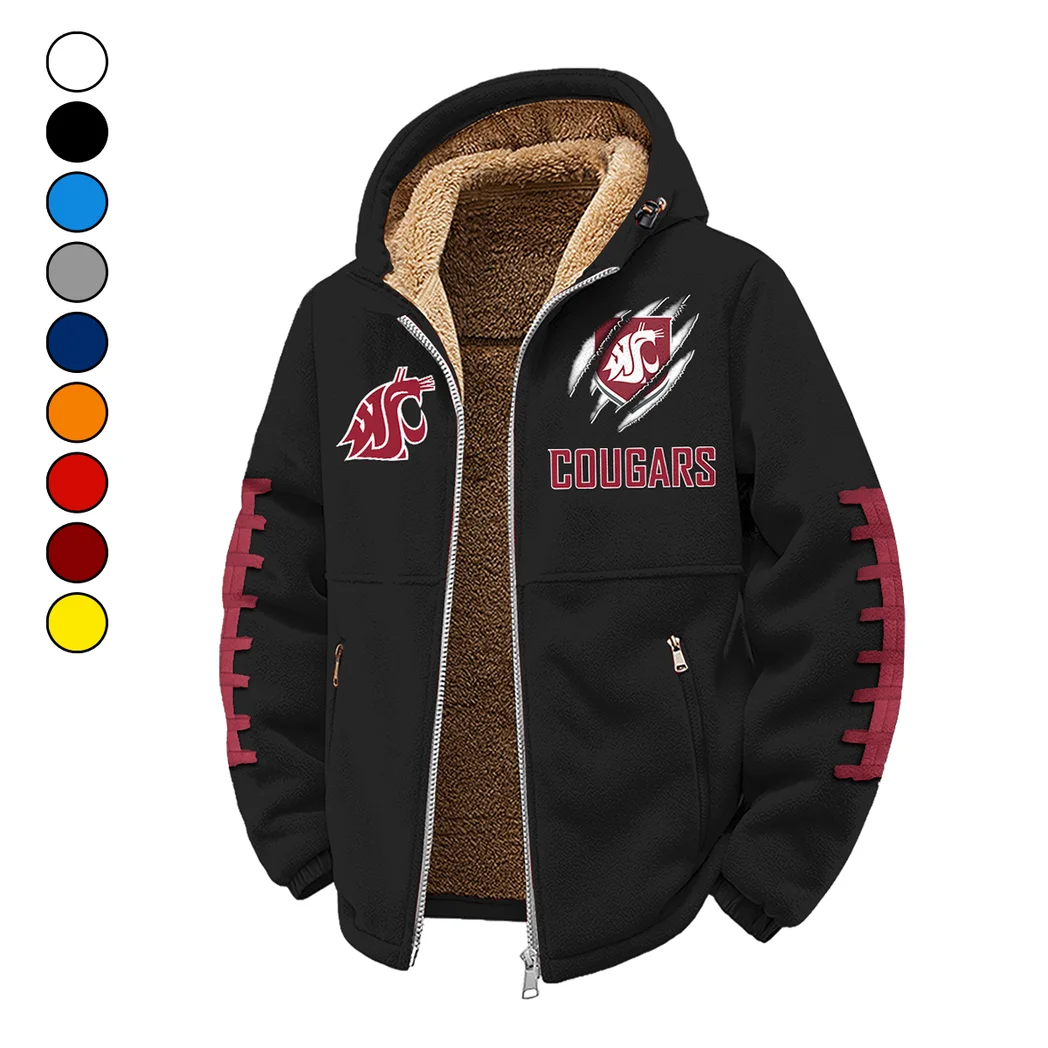 The WSU Elite Winter Fleece Jacket, Insulated Sport Hoody HVN1445WS - Black