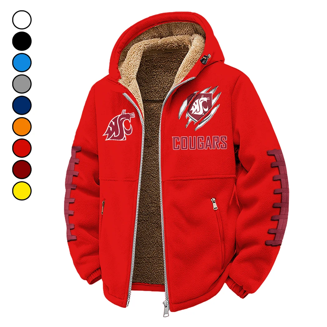 The WSU Elite Winter Fleece Jacket, Insulated Sport Hoody HVN1445WS - red