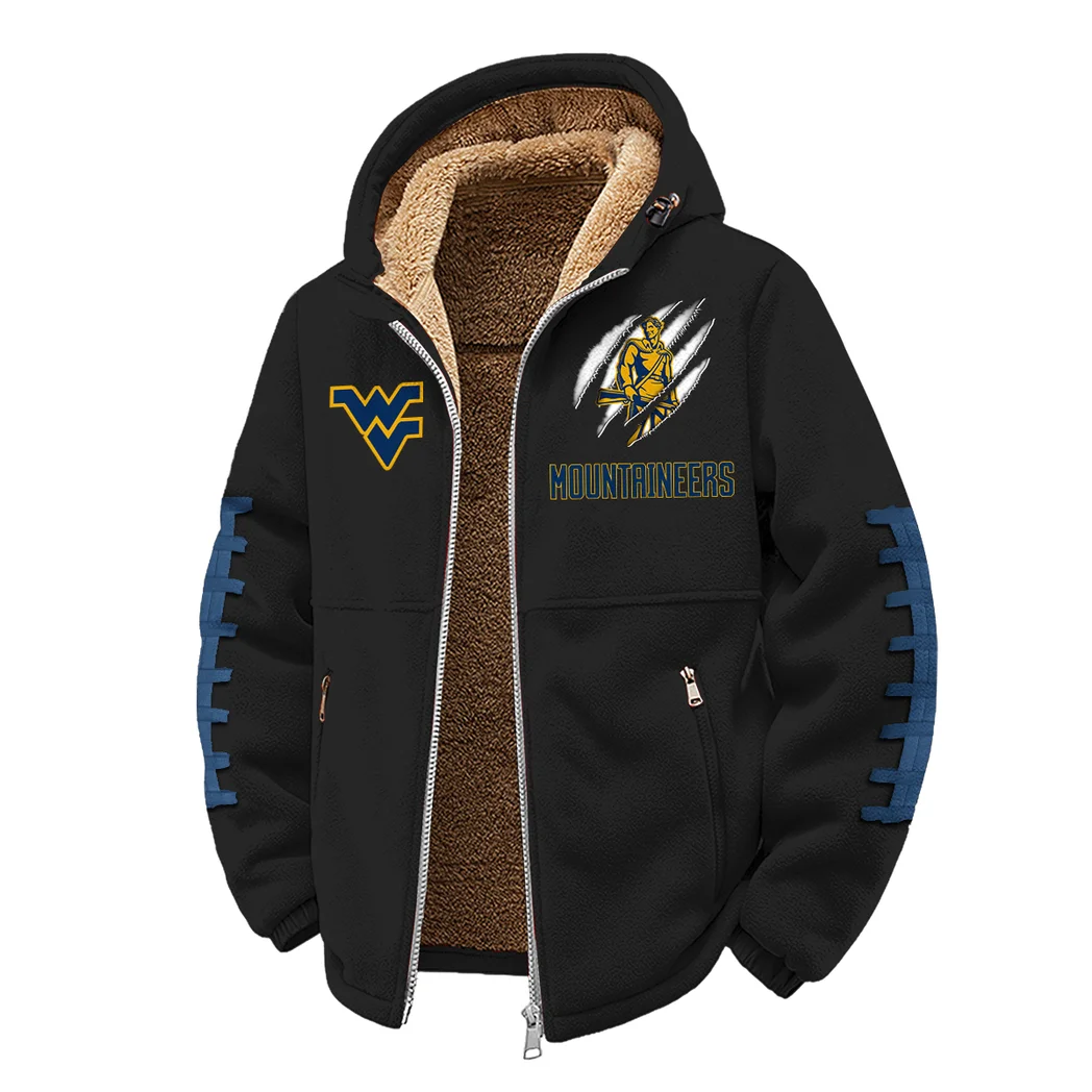 The WVU Spirit Winter Fleece Jacket, Premium Fleece Barrier HVN1445WV - Black - Image 2