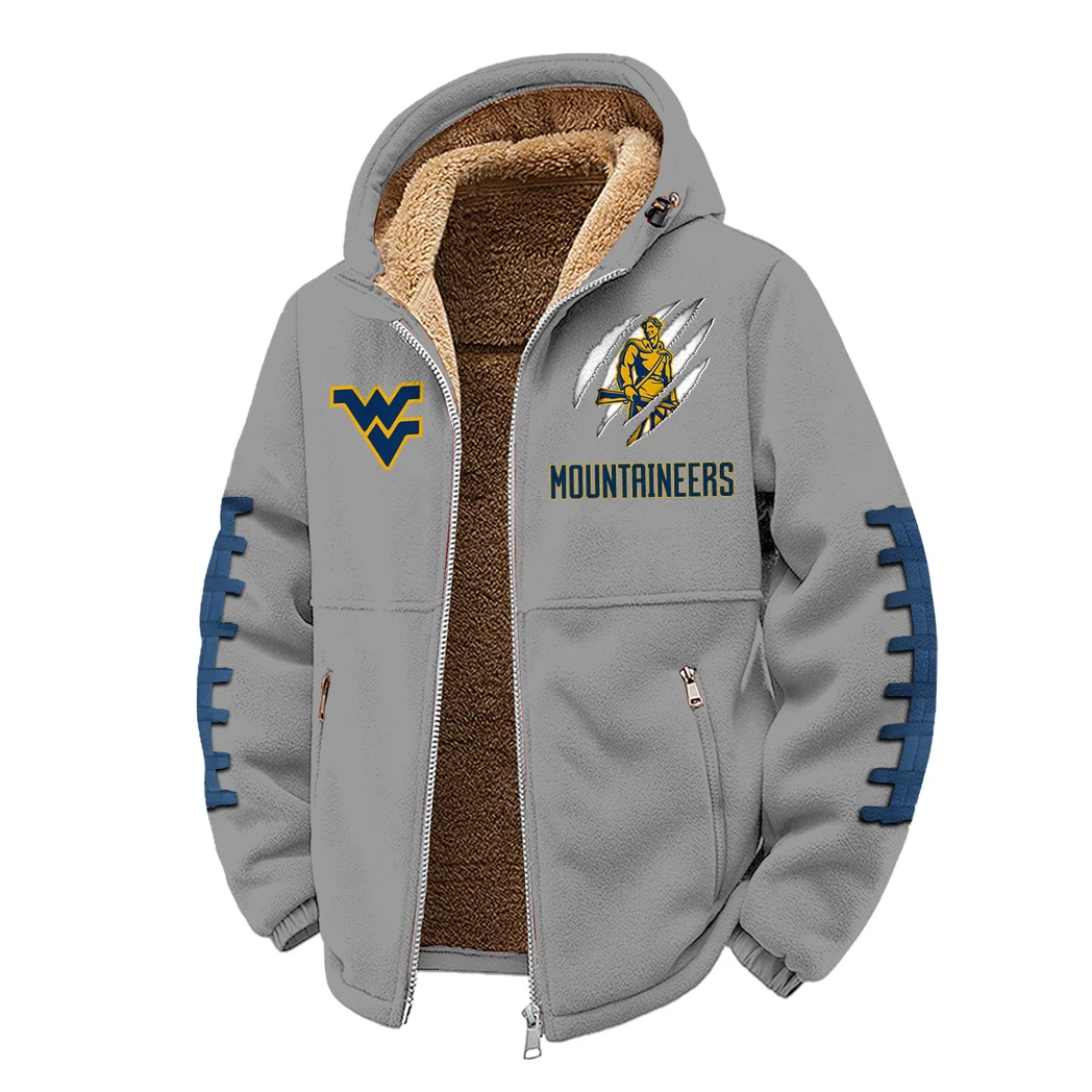 The WVU Spirit Winter Fleece Jacket, Premium Fleece Barrier HVN1445WV - Grey - Image 2