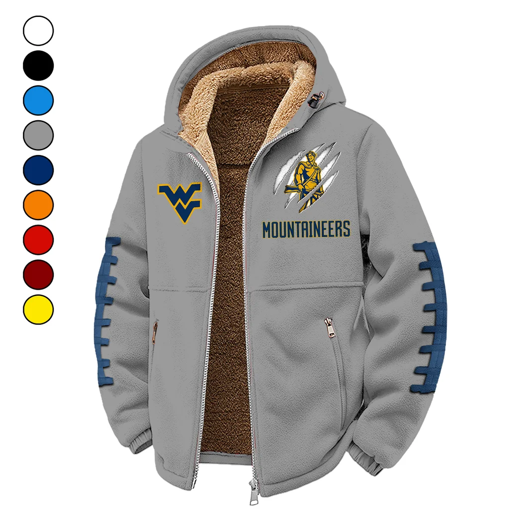 The WVU Spirit Winter Fleece Jacket, Premium Fleece Barrier HVN1445WV - Grey