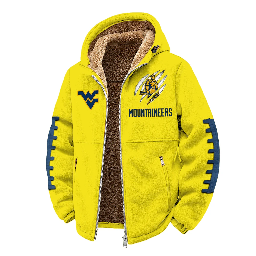 The WVU Spirit Winter Fleece Jacket, Premium Fleece Barrier HVN1445WV - Yellow - Image 2