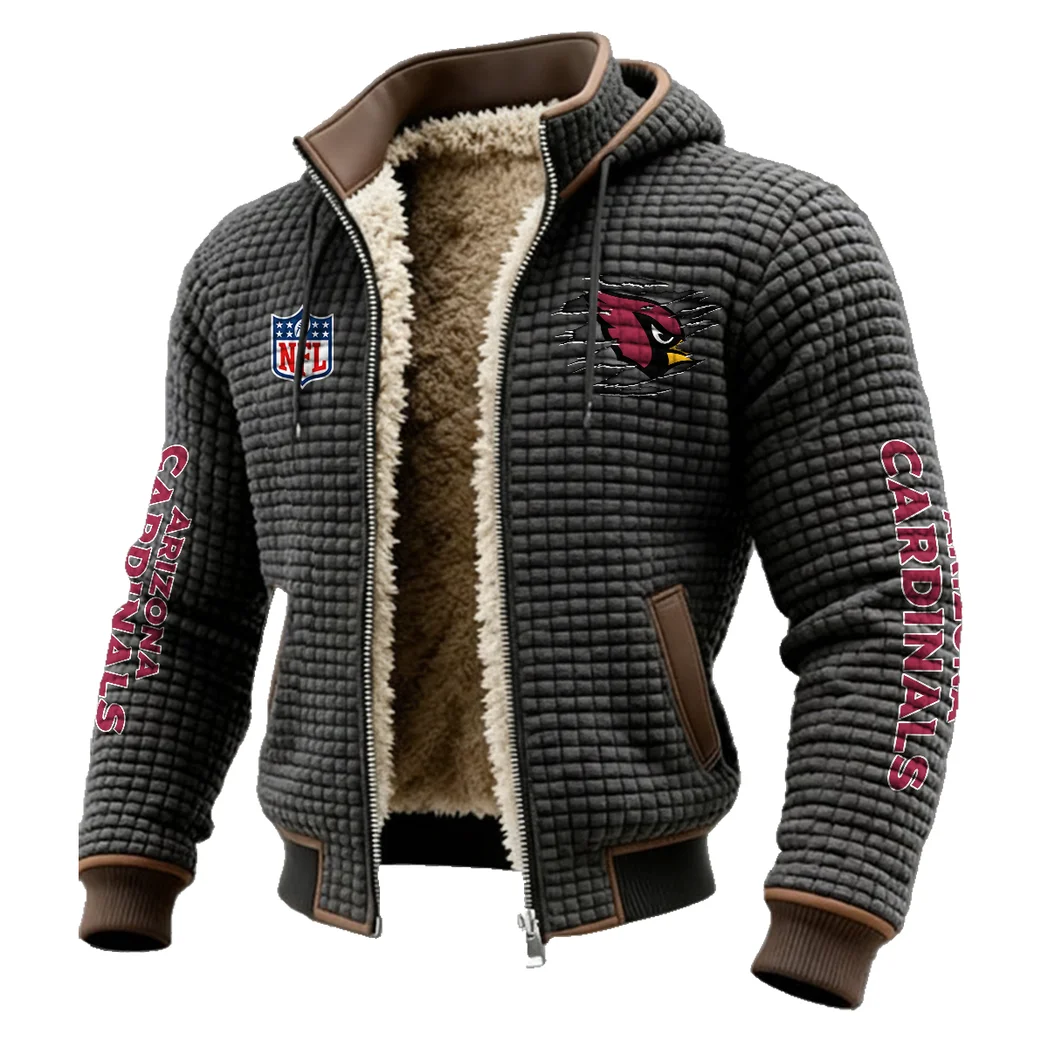 Red Talons Fleece-Lined Hooded Jacket, Endurance Sport Thermal Hoody HVN1446AC - Grey - Image 2