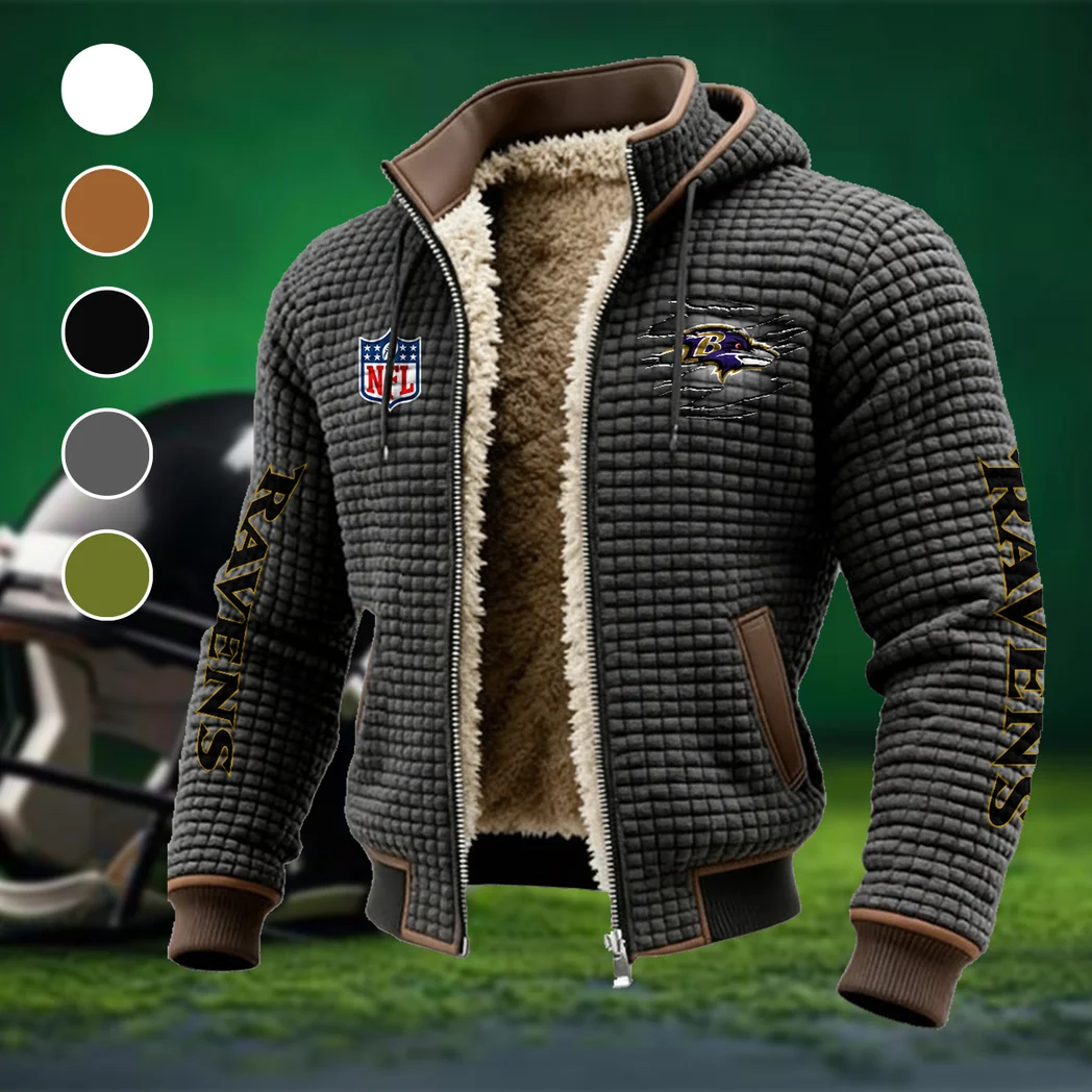 Feathered Army Fleece-Lined Hooded Jacket, Multi-Sport Winter Active Top HVN1446BR - Grey