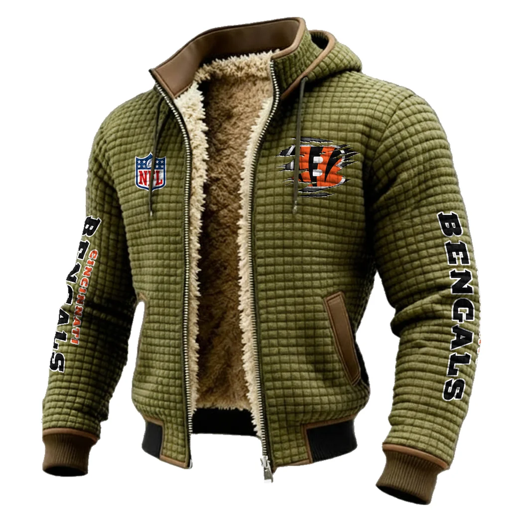 Tiger Crew Fleece-Lined Hooded Jacket, All-Mountain Hooded Fleece HVN1446CI - Green - Image 2