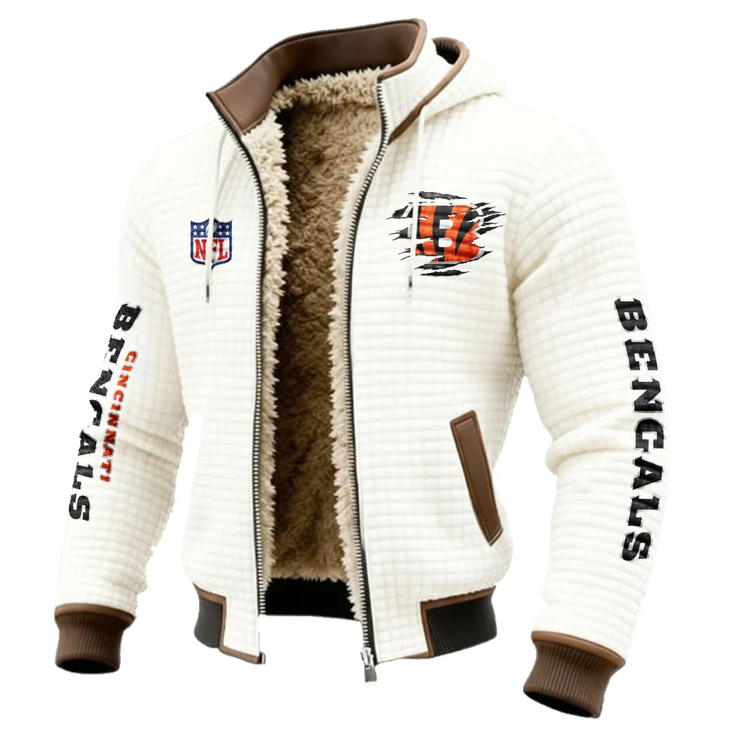 Tiger Crew Fleece-Lined Hooded Jacket, All-Mountain Hooded Fleece HVN1446CI - White - Image 2